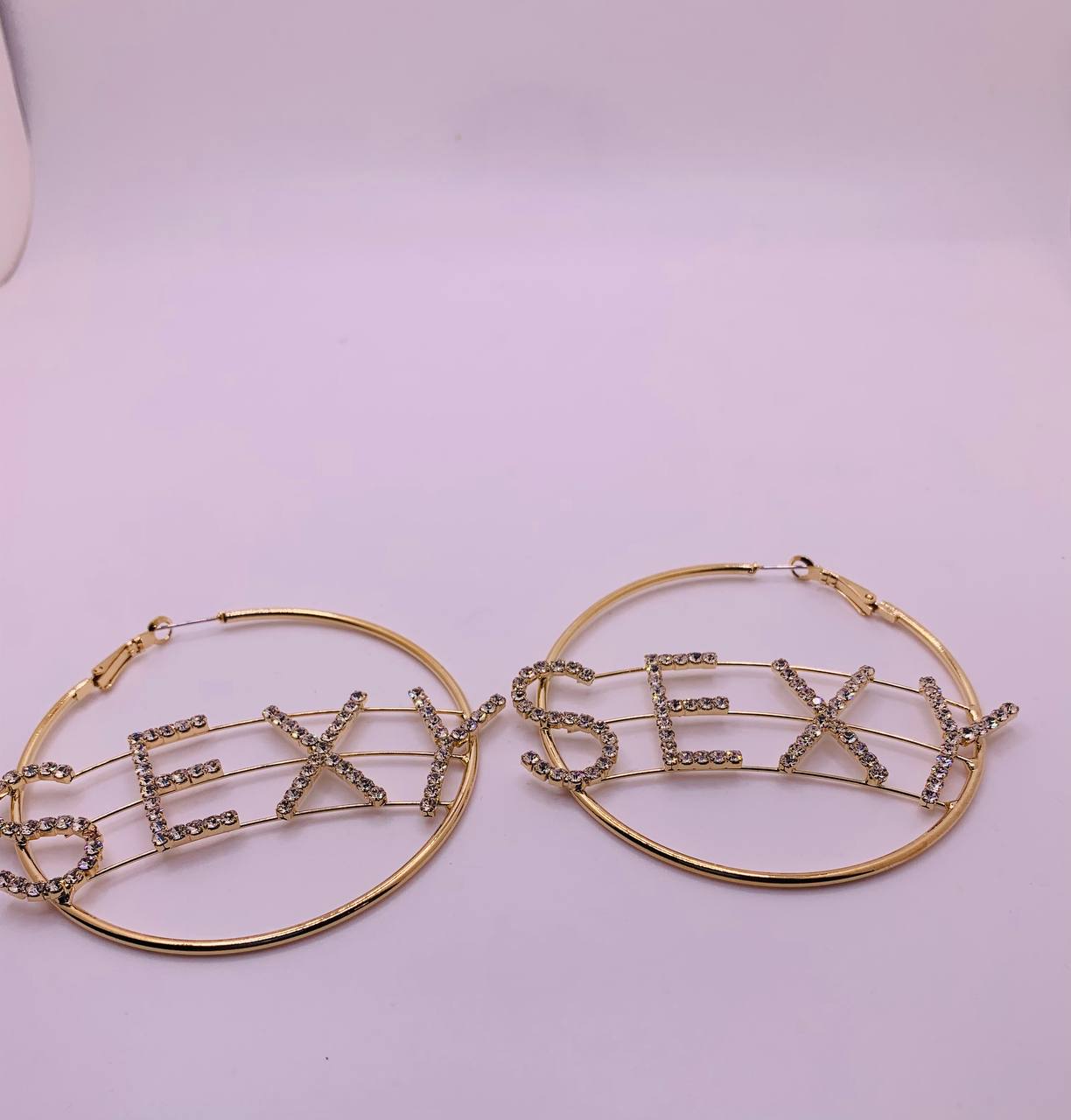 Gold Diamond Sexy Hoop Earrings