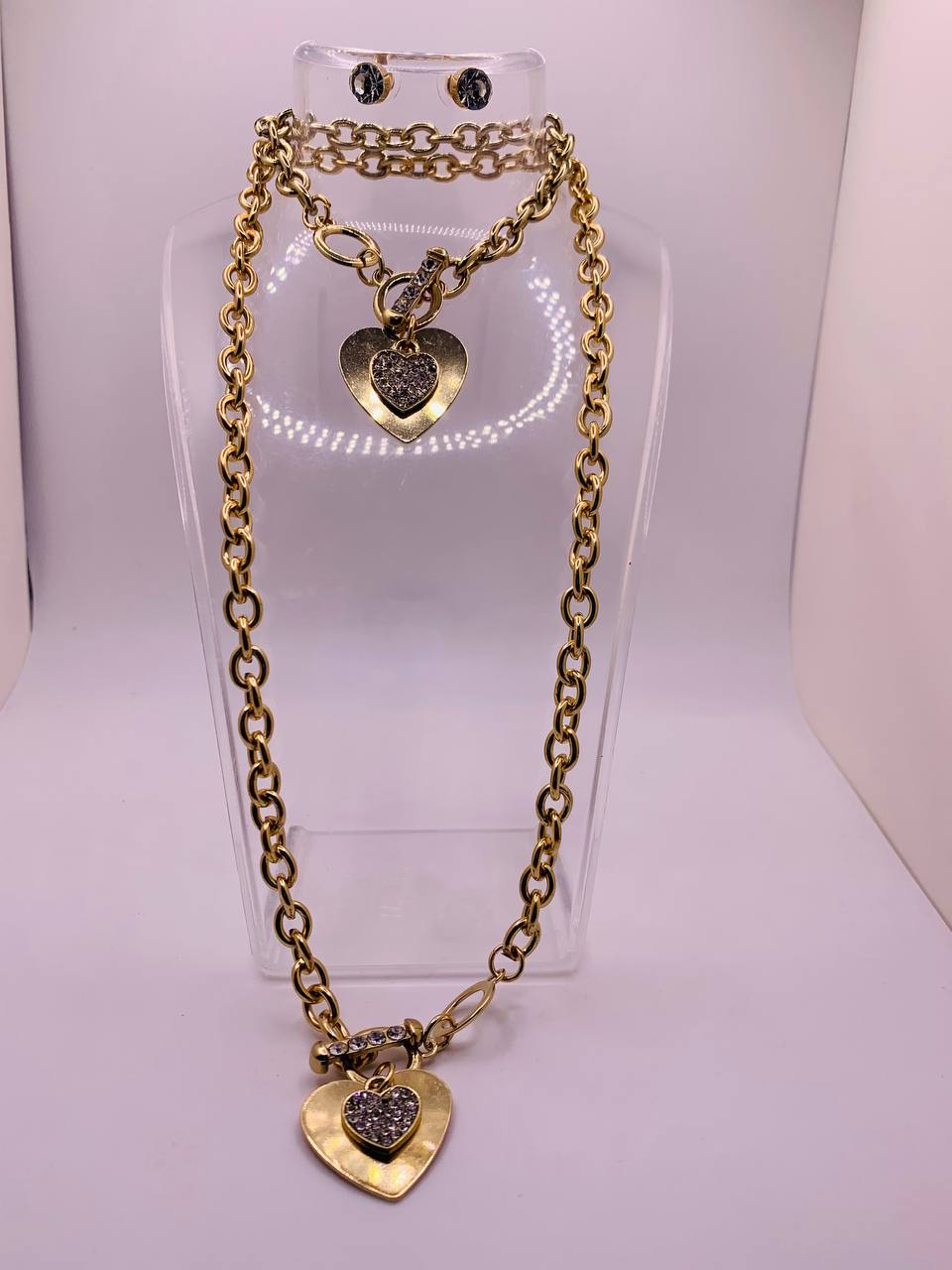 Gold Heart Jewelry Set