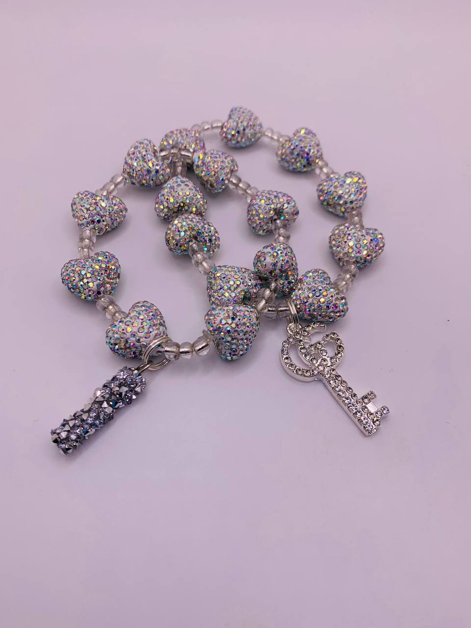 Iridescent Heart Hand Crafted Bracelet