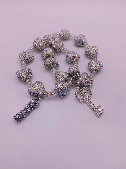 Iridescent Heart Hand Crafted Bracelet