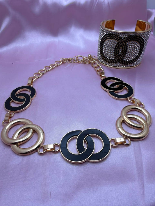 O Necklace and Bracelet Jewelry Set