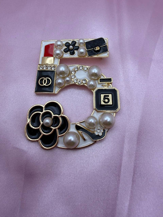 Number 5 Brooches
