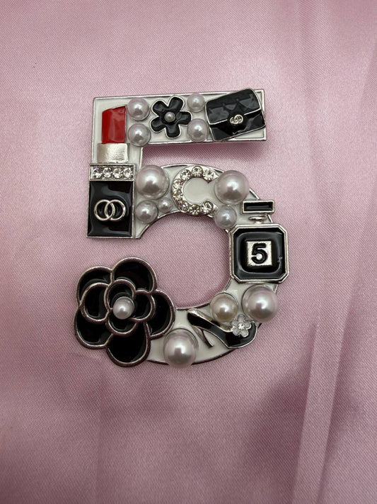 Number 5 Brooches